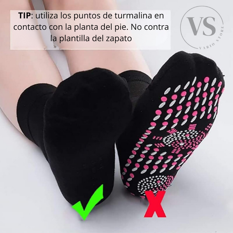 CALCETINES AUTOCALENTABLES CON TURMALINA. X 2 PARES